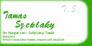 tamas szeplaky business card